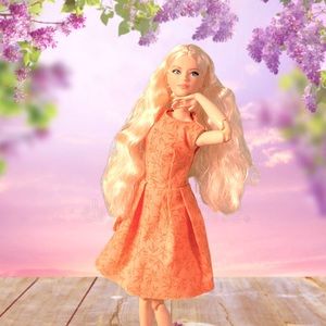 Fashion Doll Spring/summer peach/orange dress